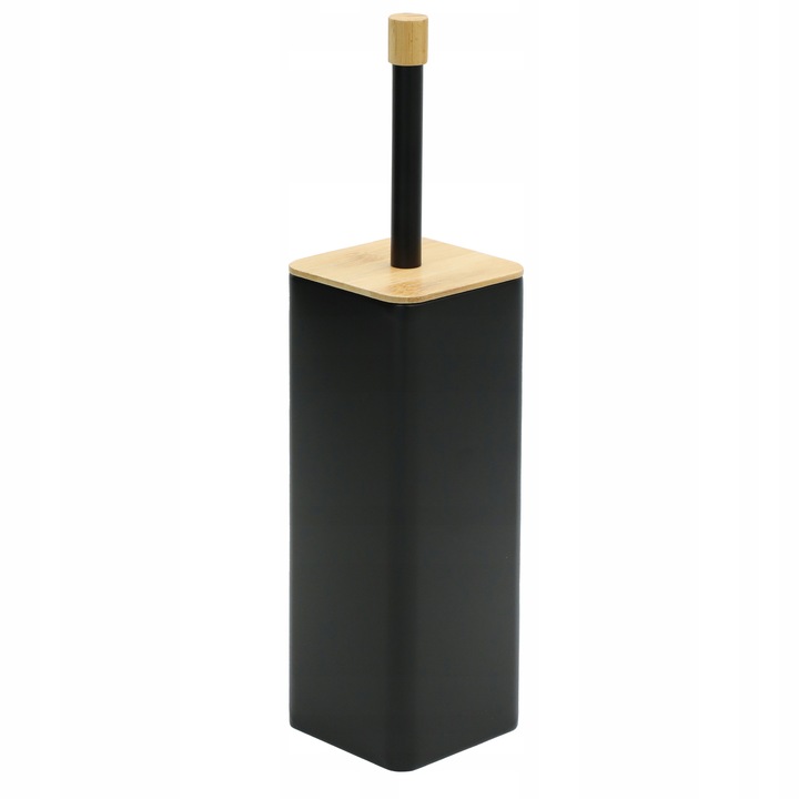 Szczotka do WC toalety czarna łazienkowa toaletowa bambus zamknieta