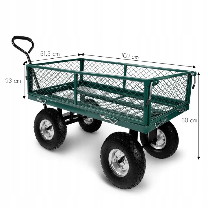 WÓZEK OGRODOWY TACZKA PRZYCZEPKA TRANSPORT Wozidło OTWIERANY BURTY XXL