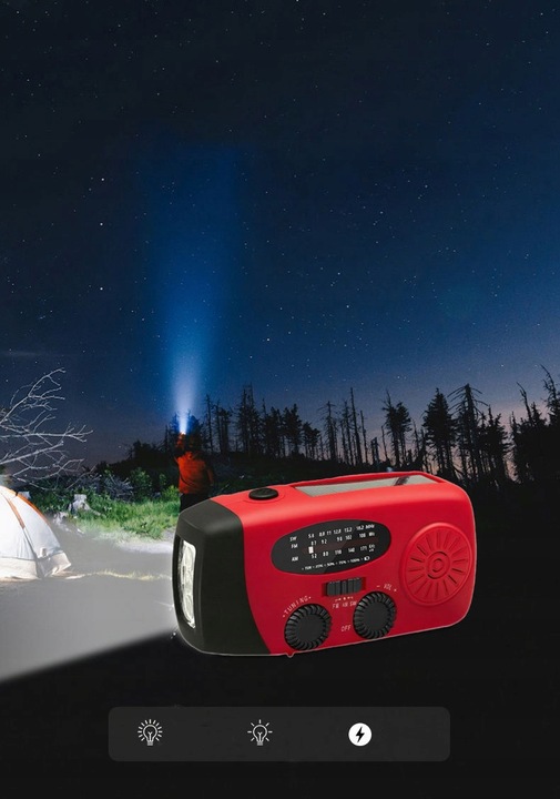 Radio Awaryjne Radio Solarne z korbę Solarne Powerbank Latarka 2000mAh