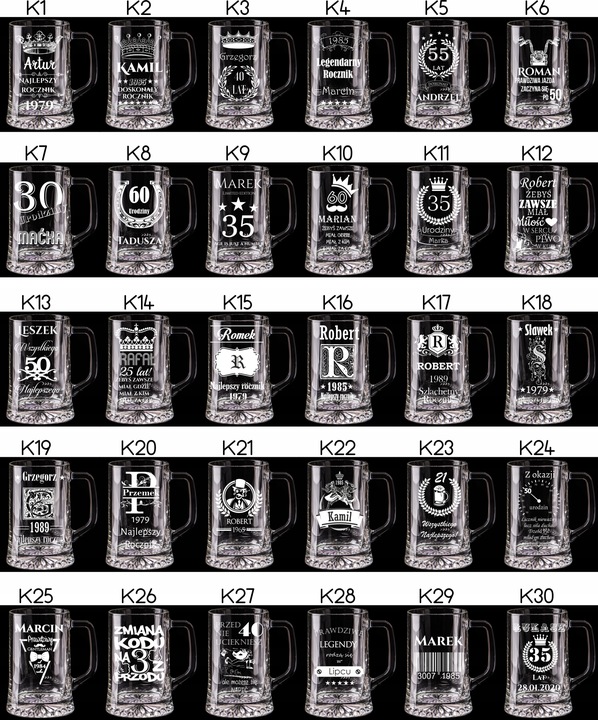 KUFEL DO PIWA Z GRAWEREM 660 ml URODZINY PREZENT DZIEŃ OJCA KAWALERSKI