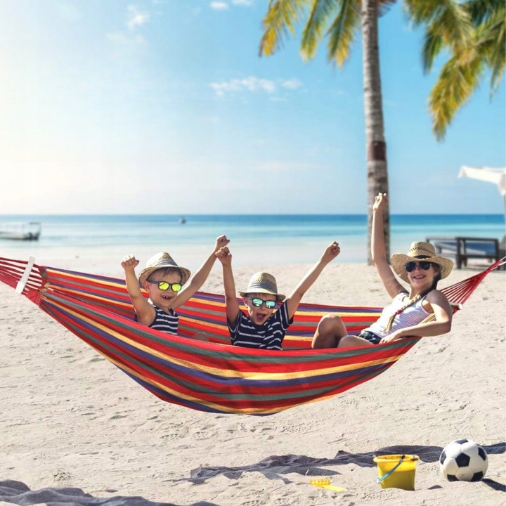 HAMAK OGRODOWY 2 OSOBOWY HUŚTAWKA XXL MOCNY WZMOCNIONY PAŁĄK DUŻY + TORBA