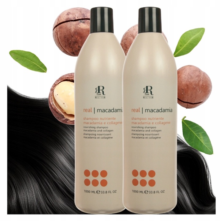 SZAMPON Do Włosów REAL STAR MACADAMIA Nawilżający RR Line Shampoo 1000 ml
