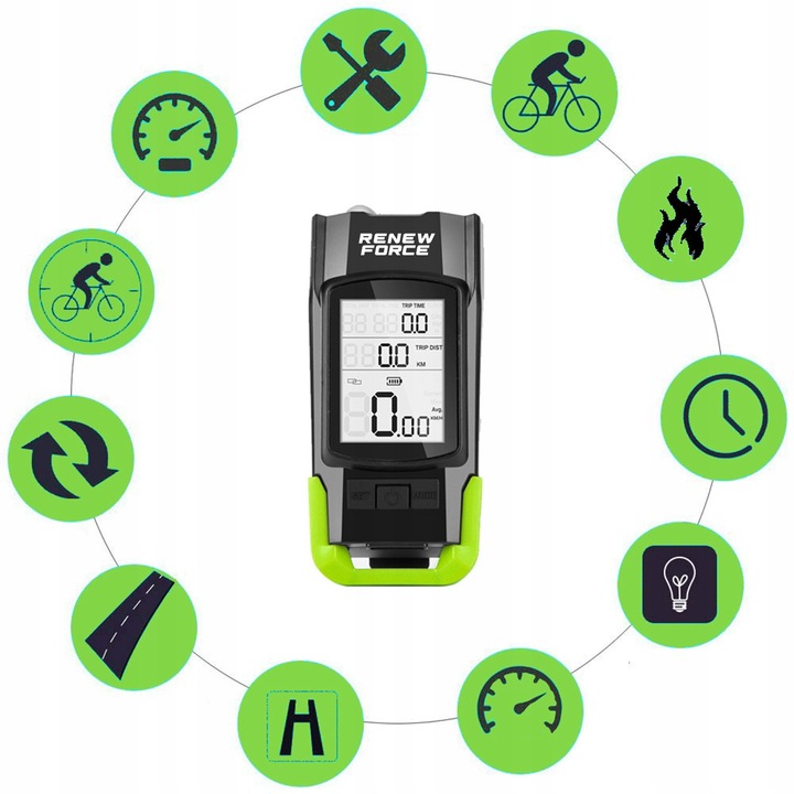 MOCNA Lampka Rowerowa Światło PRZÓD TYŁ na rower licznik rowerowy DZWONEK