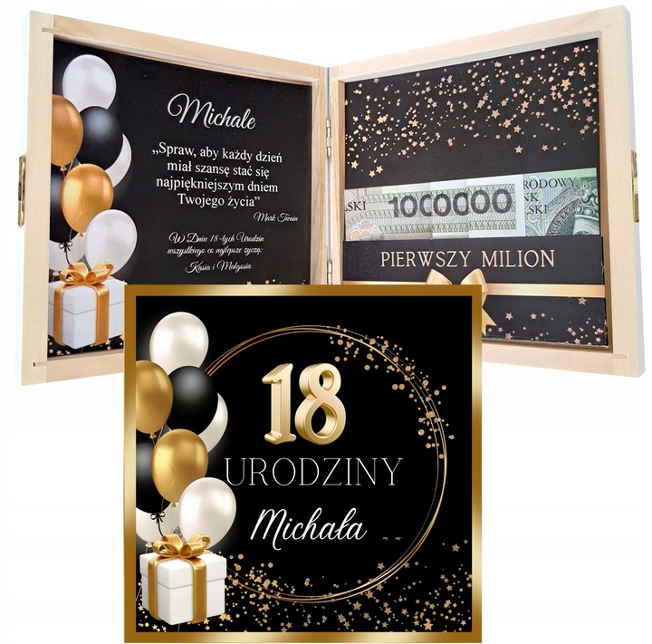Pudełko na pieniądze, SUPER PREZENT na 18 urodziny