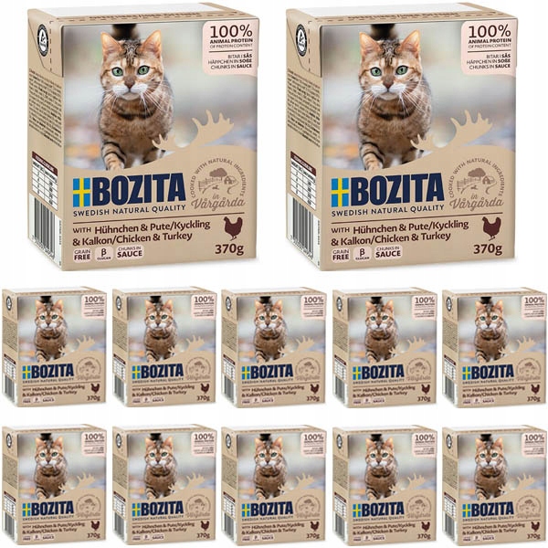 Bozita Mokra karma dla kota kurczak z indykiem w sosie 0,37 kg