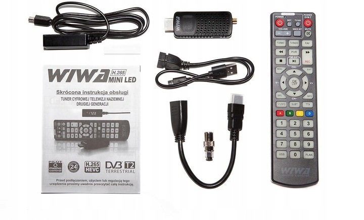 TUNER DEKODER TELEWIZJI NAZIEMNEJ DVB-T2 WIWA H.265 MINI LED