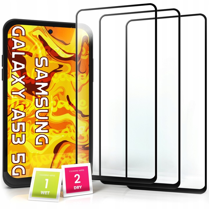 3-pak SZKŁO HARTOWANE DO Samsung Galaxy A53 5G na cały ekran 9H ochronne 5D