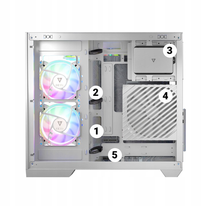 Gamingowa obudowa MODECOM VOLCANO PANORAMA APEX ARGB 3F MIDI biała, 3×went.