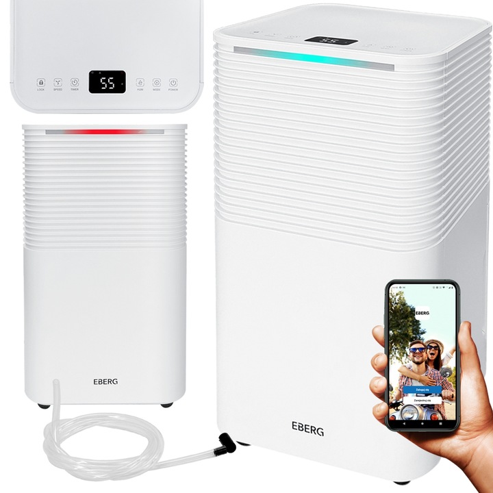 Osuszacz powietrza EBERG RICO pochłaniacz 12l/24h +WiFi +TIMER +higrostat
