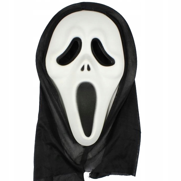 Maska Krzyk na Halloween fałszywy nóż z chowanym ostrzem sztuczna krew