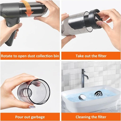 Bezprzewodowy ręczny odkurzacz samochodowy, do domu, biura z filtrem HEPA