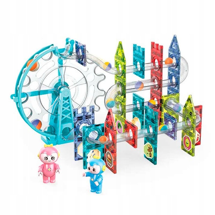 Klocki Magnetyczne Tor Kulkowy Świecący Magnetic Blocks 120 Elementów