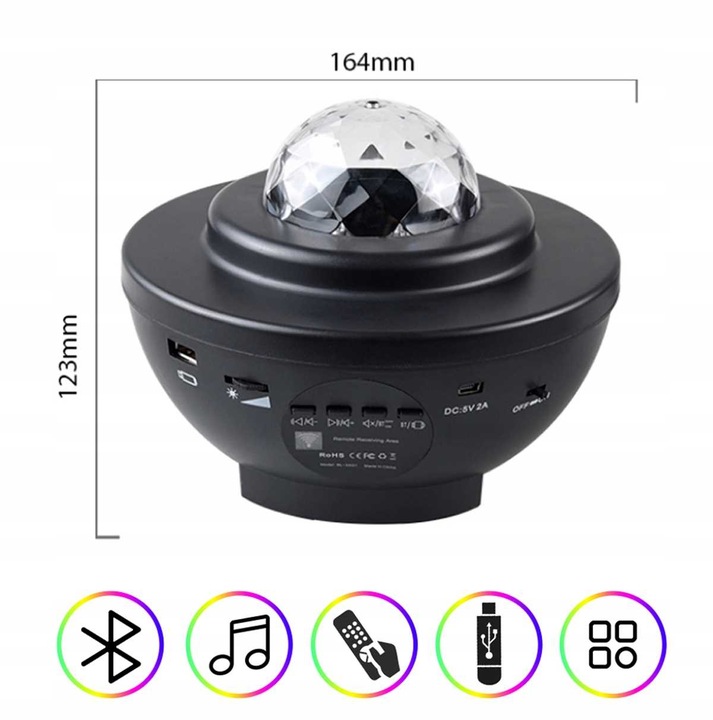 PROJEKTOR GWIAZD RZUTNIK NIEBA LAMPKA NOCNA ASTRONAUTA GŁOŚNIK BLUETOOTH