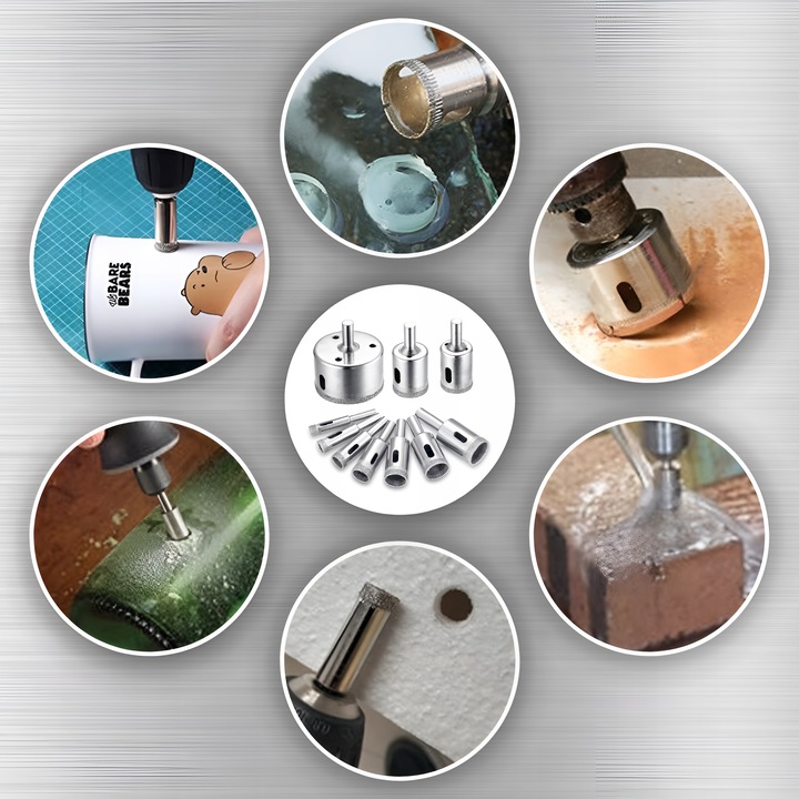 WZMOCNIONE OTWORNICE DIAMENTOWE DO GRESU PŁYTEK GLAZURY SZKŁA 10szt