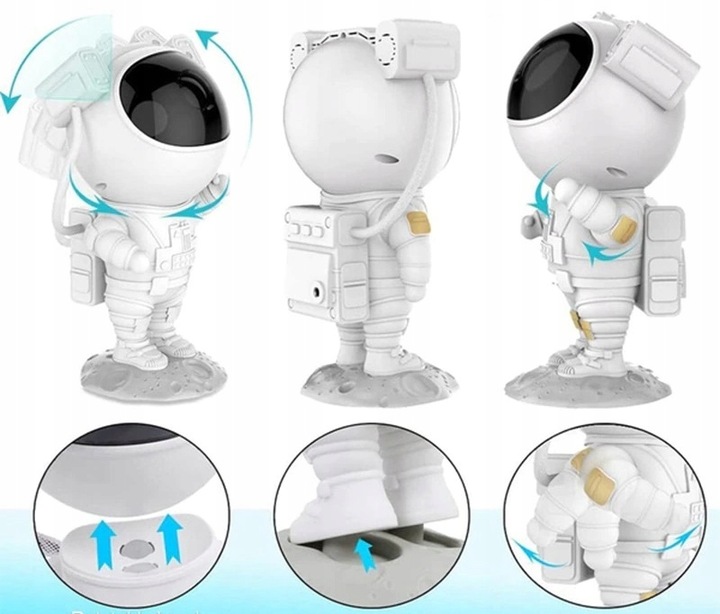 PROJEKTOR GWIAZD ASTRONAUTA Lampka Nocna Rzutnik Dla Dzieci Led LASER PILOT