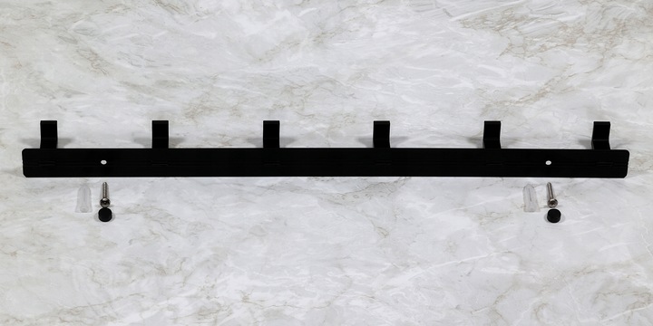 WIESZAK NA UBRANIA DO PRZEDPOKOJU ŚCIENNY CZARNY LOFT LISTWA Z 6