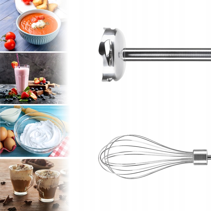 BLENDER WIELOFUNKCYJNY RĘCZNY ROZDRABNIACZ MOCNY 800W CZARNY Ideal