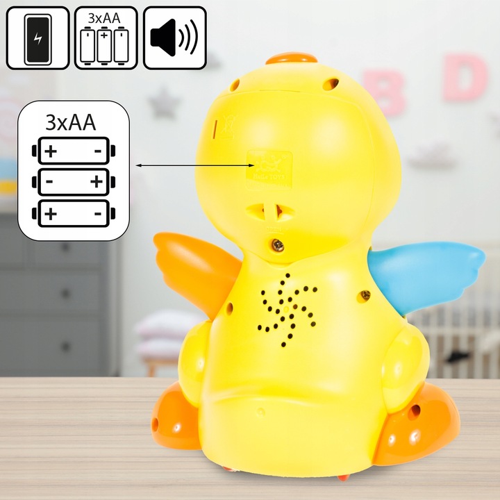 INTERAKTYWNA KACZUSZKA KACZKA GRA JEŹDZI MACHA SKRZYDEŁKAMI SERCE KWACZE