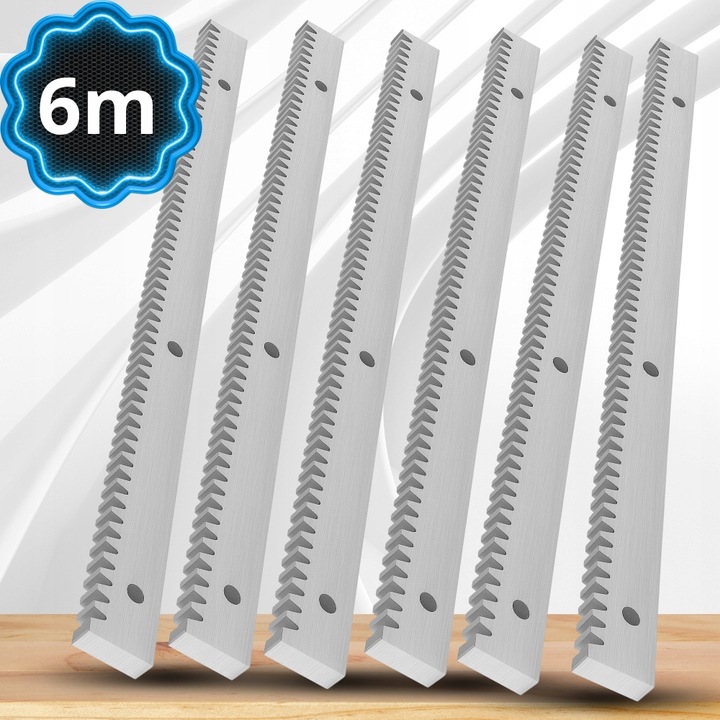 6m LISTWA ZĘBATA STALOWA 8mm metalowa do napędu bramy + tuleje, śruby