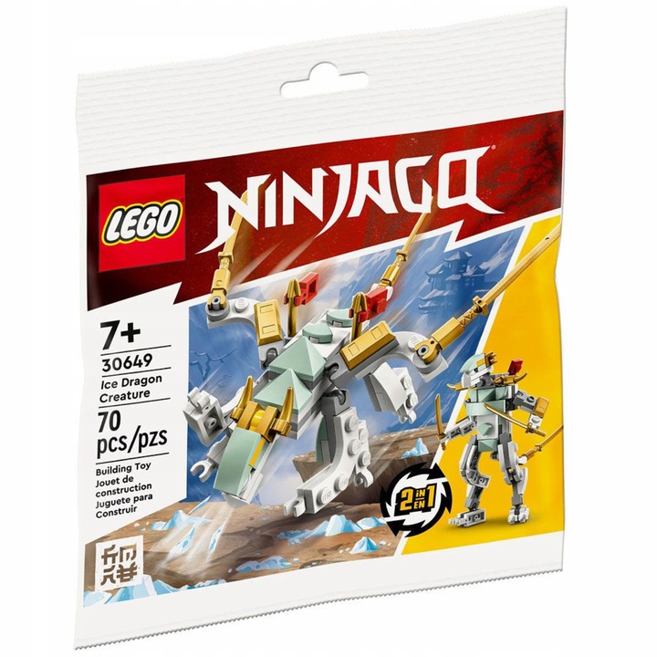 LEGO Ninjago Odrzutowiec ponaddźwiękowy Jay’a EVO 71784 + Lodowy smok 30649