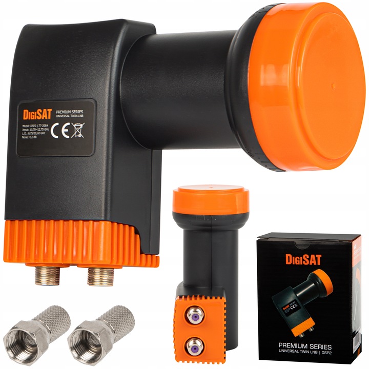 KONWERTER SATELITARNY TWIN DS2 HD 4K PODWÓJNY 2 GNIAZDA 2x WTYK F