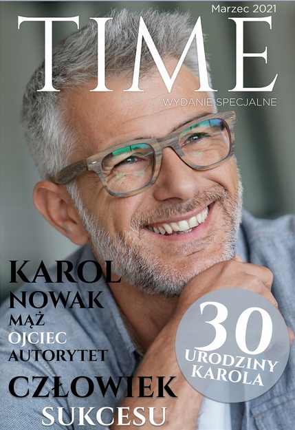 PREZENT na 18, 20, 30, 40, 50, 60 urodziny - OKŁADKA gazety + RAMKA A3