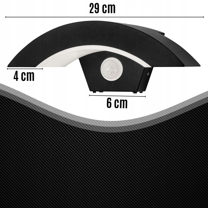 Kinkiet Ścienny Zewnętrzny Lampa Elewacyjna Czujnik Ruchu Zmierzchu 12W