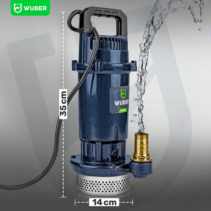 POMPA DO WODY BRUDNEJ CZYSTEJ ZANURZENIOWA SITKO SITO SZAMBA 1" WUBER