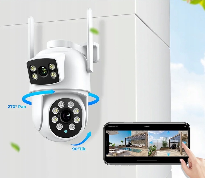 Kamera Zewnętrzna Obrotowa IP WiFi 8MPx 8MP 4K ULTRA HD 4x ZOOM