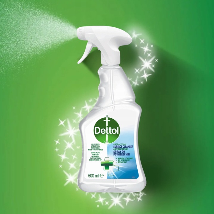 DETTOL Antybakteryjny Spray do dezynfekcji i mycia powierzchni 4x 500ml