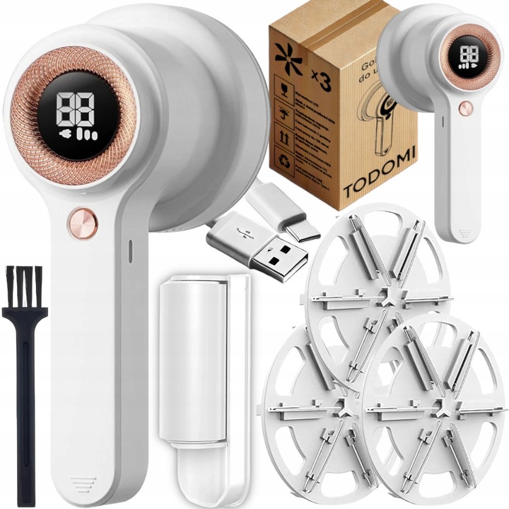 GOLARKA DO UBRAŃ AKUMULATOROWA MASZYNKA 3 TRYBY USB-C 2000mAh 4x 6