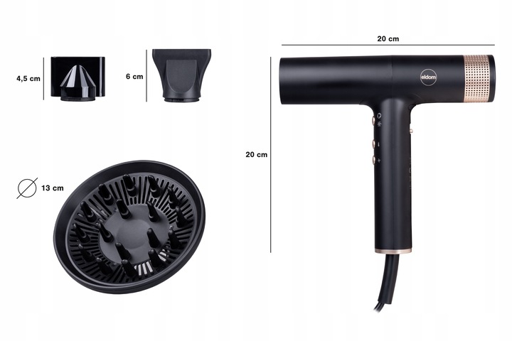 Suszarka do włosów HT270 brizo 2000W Eldom jonizacja