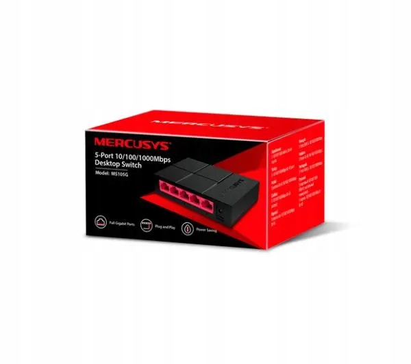 Switch gigabit 5 portów Mercusys MS105G Czarny