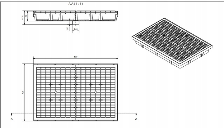 Wycieraczka z kratą Ocynk Komplet - Doskonała