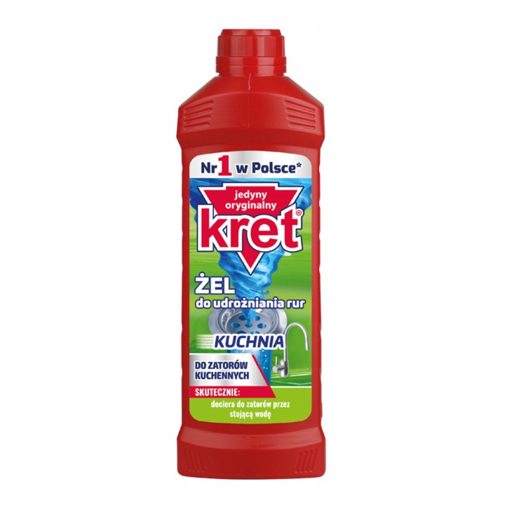 Kret Żel do Udrażniania Rur Kuchnia Łazienka Zestaw 1500g