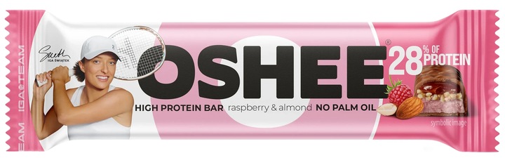 12x OSHEE & IGA Team Baton proteinowy malina - migdał 47 g
