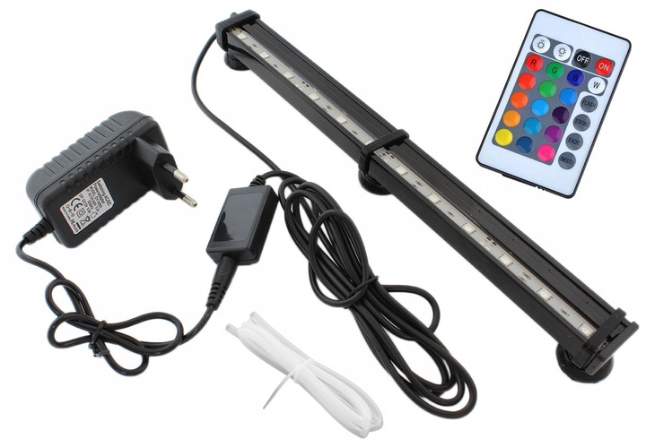 OŚWIETLENIE LED RGB LAMPKA AKWARIOWA LAMPA DO AKWARIUM 15 DIOD 4W 230V ZD87