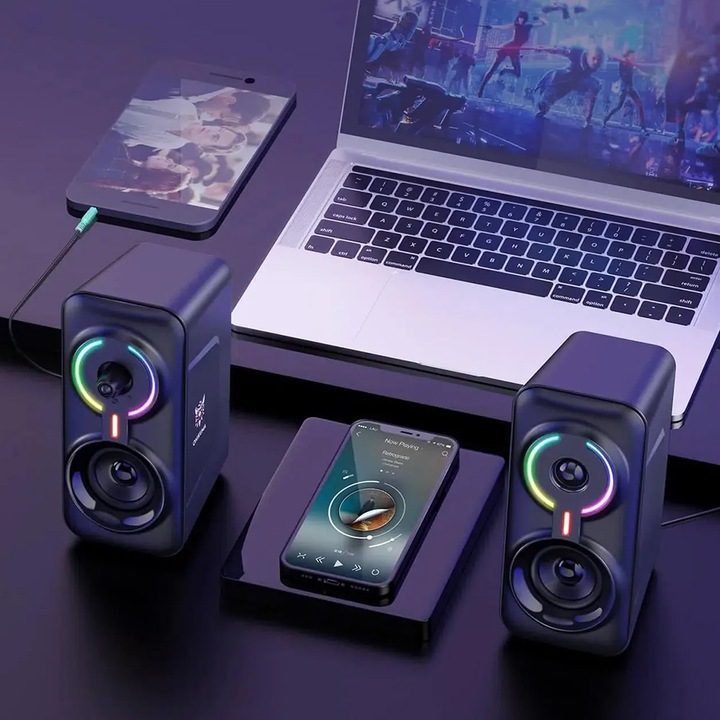 ONIKUMA L6 GŁOŚNIKI GAMINGOWE RGB BLUETOOTH 5.0 USB AUX DO KOMPUTERA GRANIA