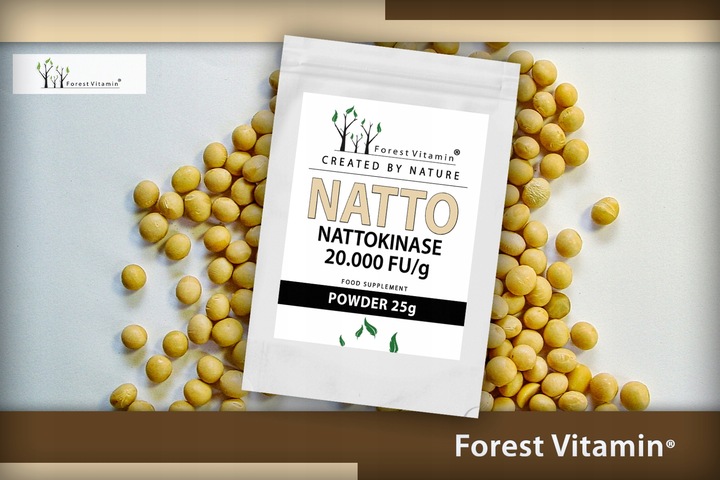 CZYSTA W PROSZKU NATTO Nattokinaza 25g UKŁAD KRĄŻENIA CIŚNIENIE KREW JAKOŚĆ