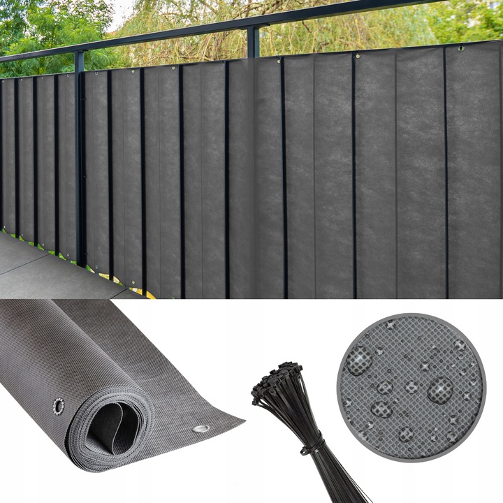OSŁONA BALKONOWA 0,9X5M MATA NA BALKON TARAS OGRODZENIE PŁOT +UV 98%