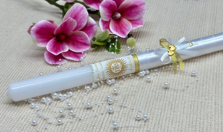 ŚWIECA KOMUNIJNA NA KOMUNIĘ DO KOMUNII IMIĘ DATA