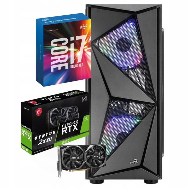 BSG Striker Komputer Gamingowy Intel Core i7 16GB 500GB HDD RTX 3050 Win10