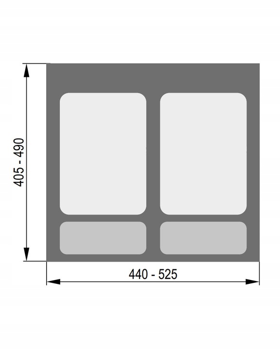 Kosz na śmieci PRAKTIKO 60cm 2x20L segregator sortownik do szuflady