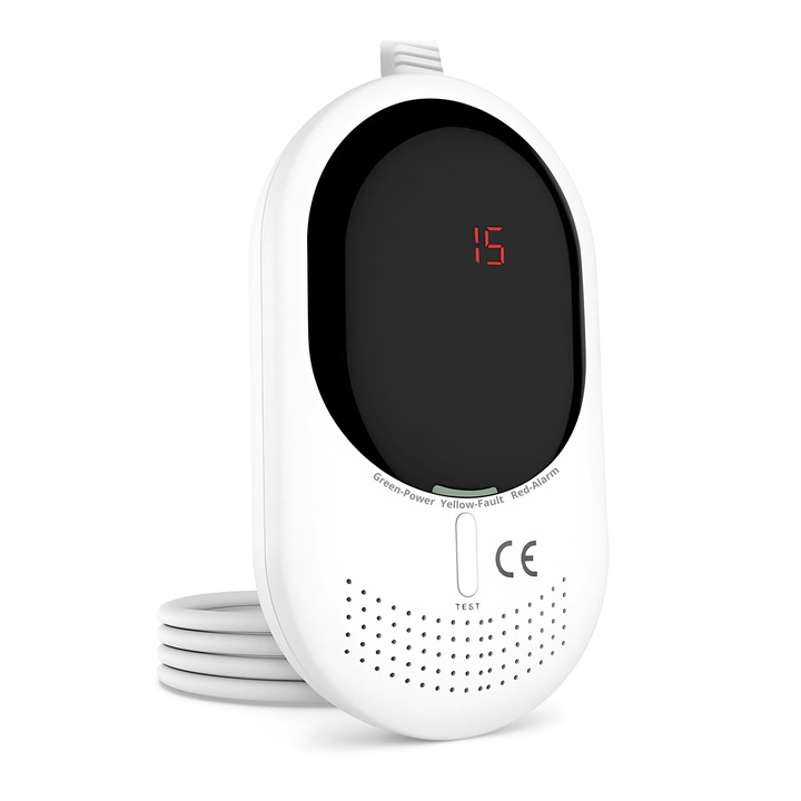 Czujnik Czadu Gazu Ziemnego Detektor Tlenku Węgla CERTYFIKOWANY 85dB LCD