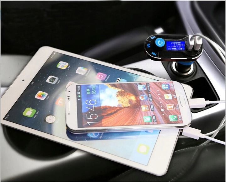 TRANSMITER SAMOCHODOWY FM USB Bluetooth SD AUX