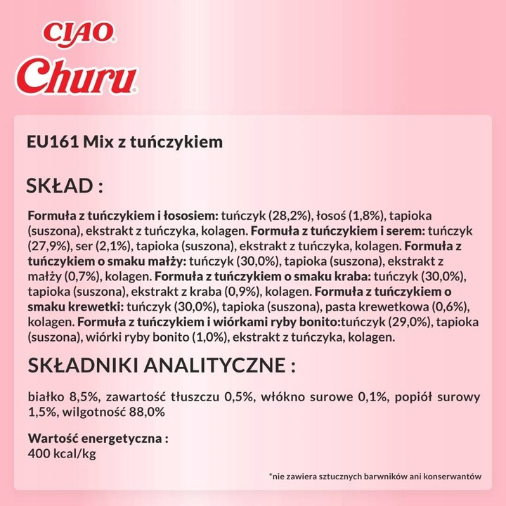 Inaba Cat Churu 60x14g (840g) Kremowy Przysmak Dla Kota Mix Z Tuńczykiem