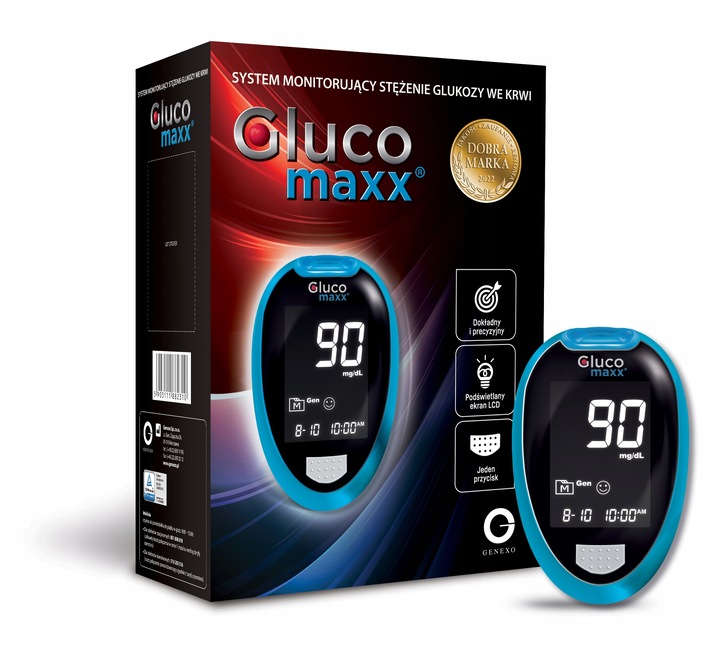 Glukometr Glucomaxx +Paski, Lancety, Nakłuwacz Etui - Pomiar glukozy, cukru