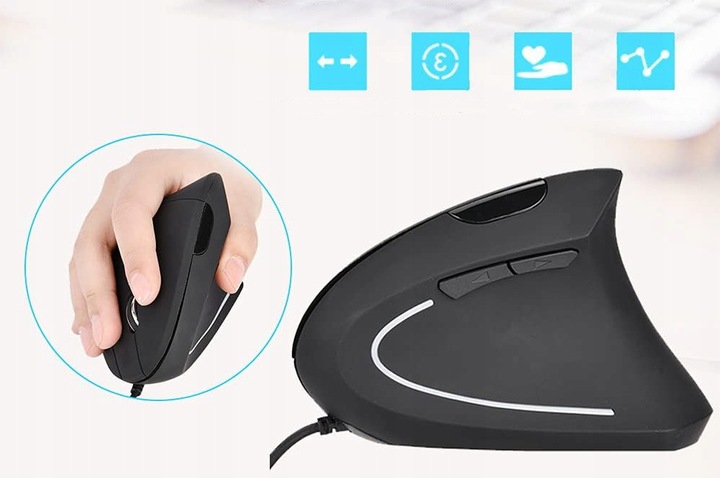 Myszka wertykalna RENEW FORCE pionowa MYSZ ergonomiczna przewodowa CICHA