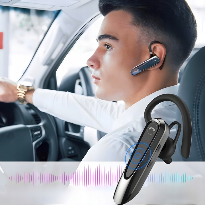 BEZPRZEWODOWA SŁUCHAWKA DO ROZMÓW DO UCHA BLUETOOTH MIKROFON DLA KIEROWCÓW