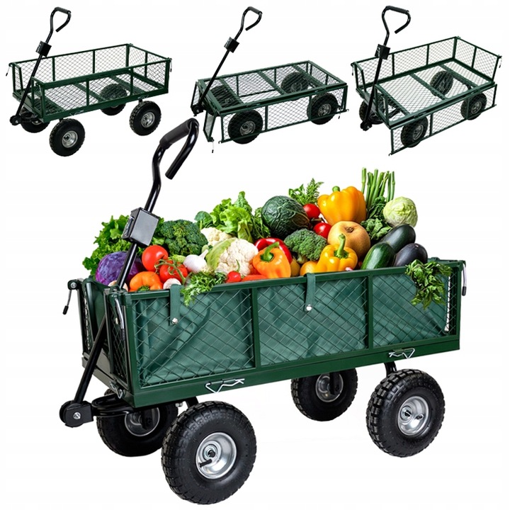 WÓZEK OGRODOWY TRANSPORTOWY DUŻY PRZYCZEPKA BOGIE-TRAX3 ROZKŁADANY DO